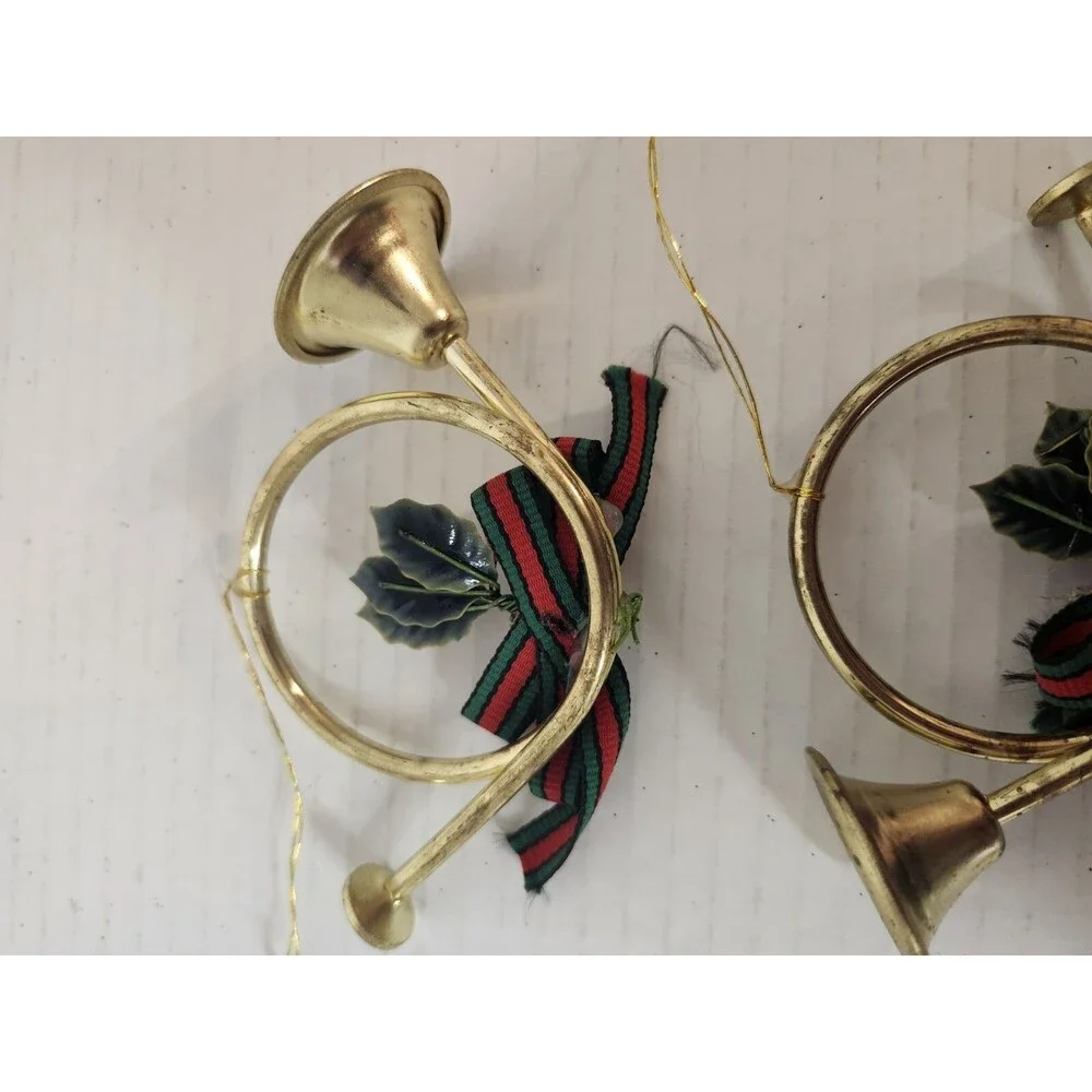 Lot Of 2 Small French Horns Chistmas Decoration